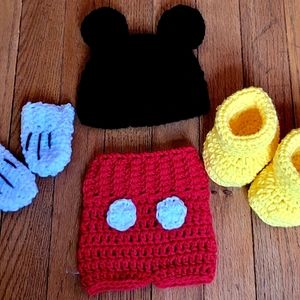 Crochet Mickey Mouse Baby Set